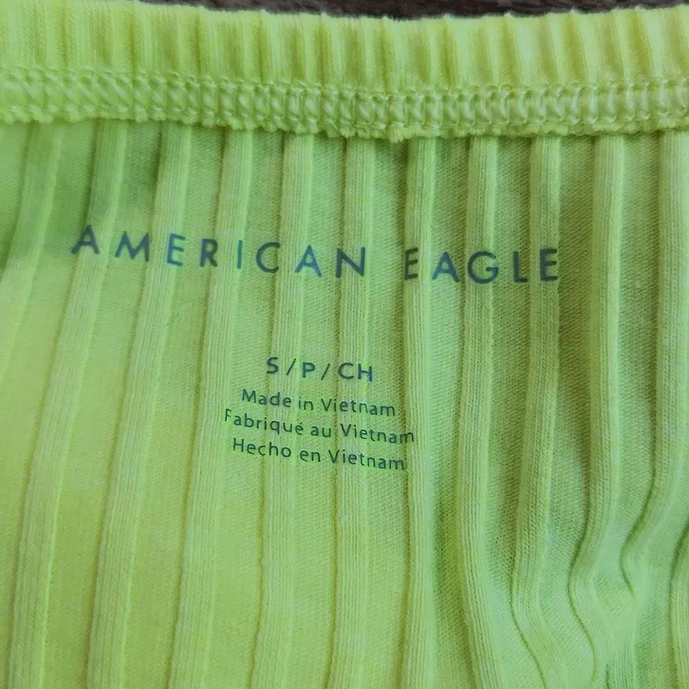 ☔️🔥NWT American Eagle Neon Yellow Deep Scoop Neck Sleeveless Dress Small - Picture 9 of 11